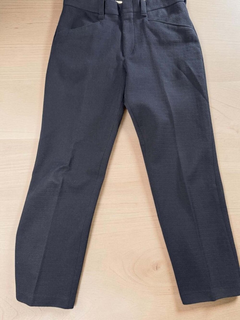Vintage 70s Montgomery Ward Mens Navy Blue Polyester Knit Trousers Pants 30x28